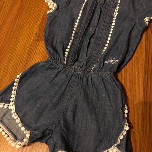 Little girls denim romper